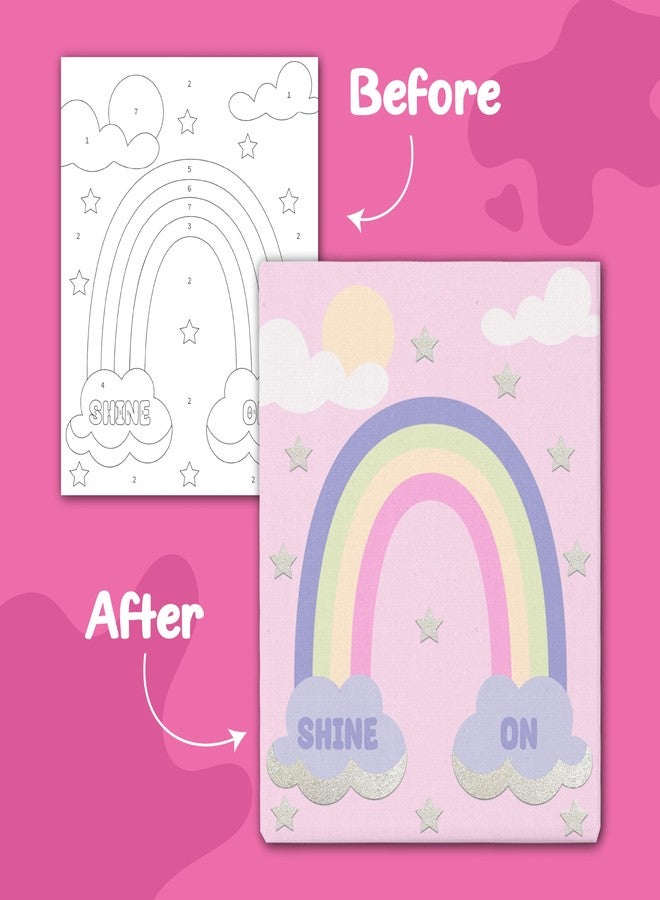 jackinthebox Paint by Number Unicorn - 3 Pack Painting Kit for Kids, DIY Printed Canvas, Easy Paint by Number for Girls & Boys, Great Christmas & Holiday Gift, Paint by Numbers for Kids Ages 6 7 8 9 - Image 3